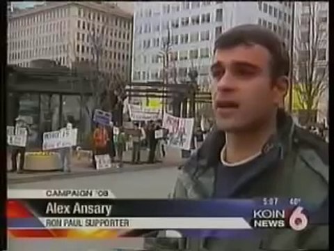 Alex Ansary on CBS News in Portland, Oregon, USA Discussing Ron Paul (2008)