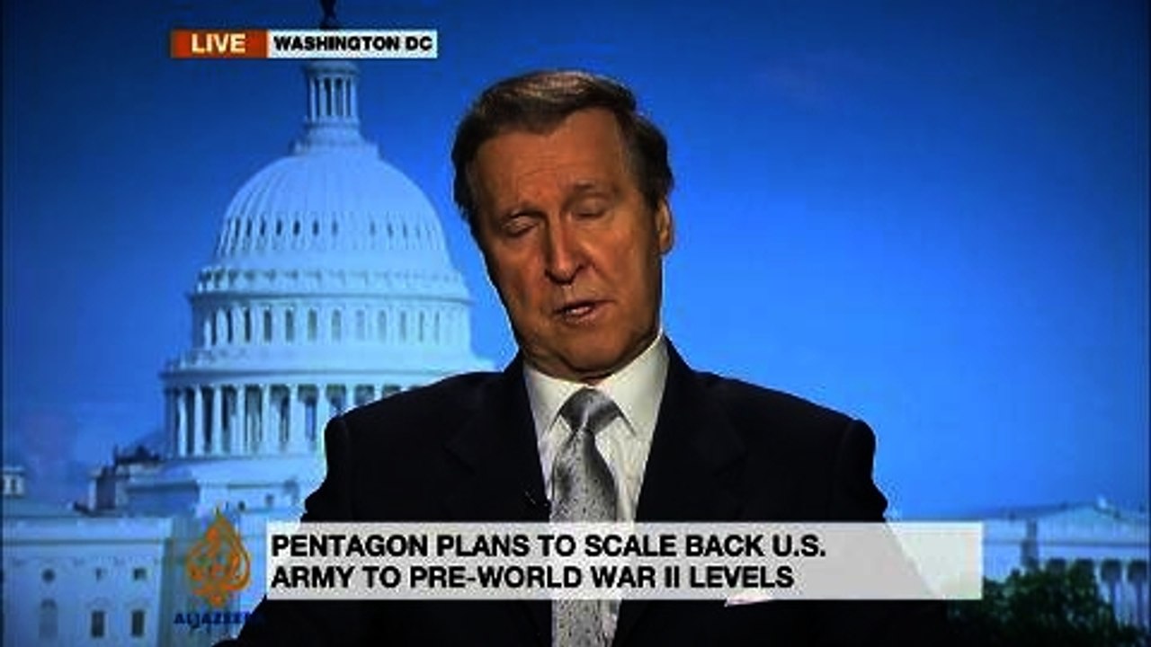 Ex-Pentagon chief discusses planned cutbacks