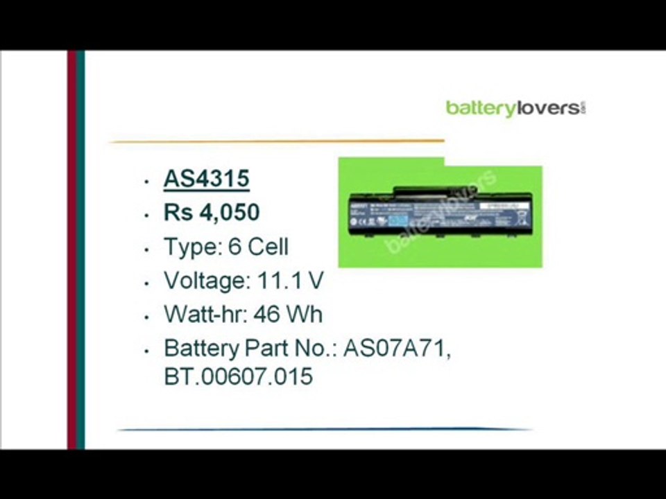 Acer Batteries, Acer Battery, Dell Battery, Dell batteries, Batterylovers.com
