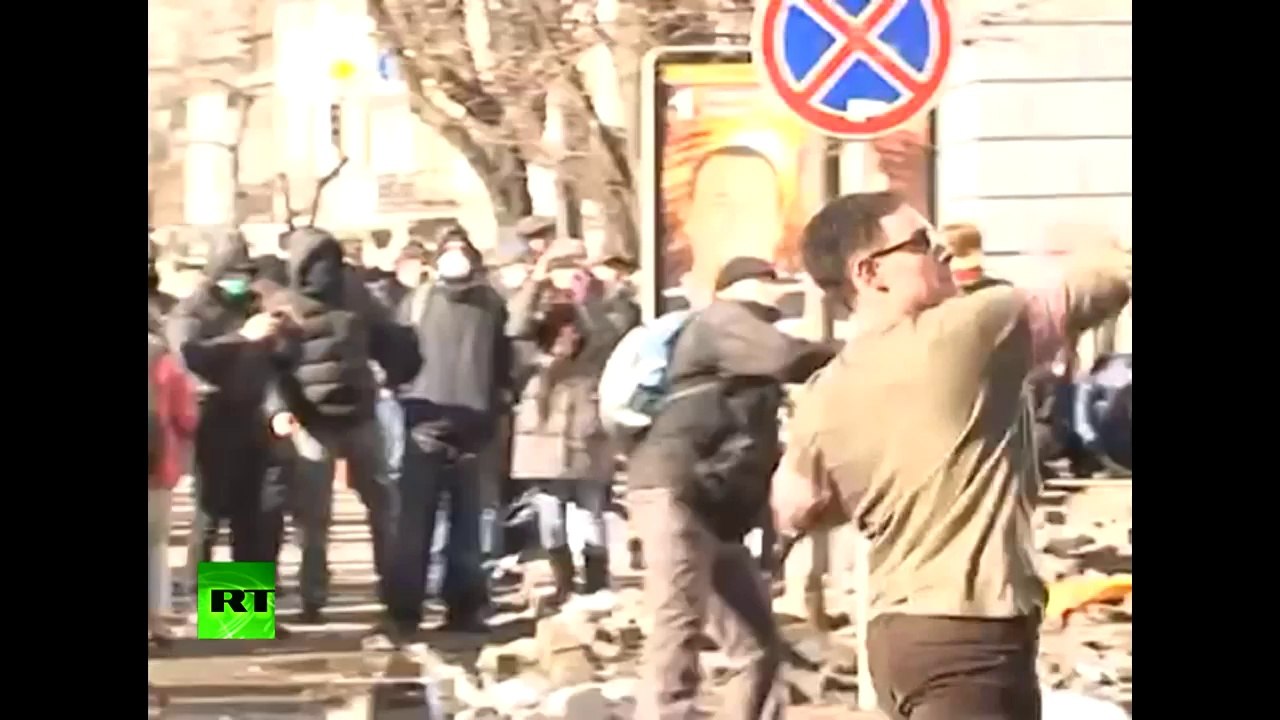 From bricks to bullets: Police footage shows Kiev rioters going ballistic