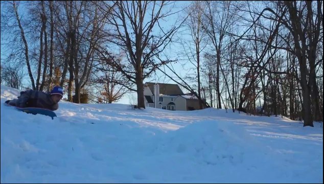 New Yorker Performs Sled Tricks in the Snow