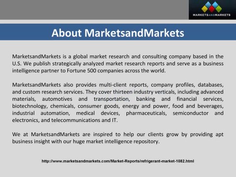 Refrigerant Market Poise $15.7 Billion in 2018