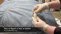 Repairing a tear in leather