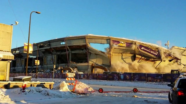 Metrodome Stadium Demolished in Minneapolis
