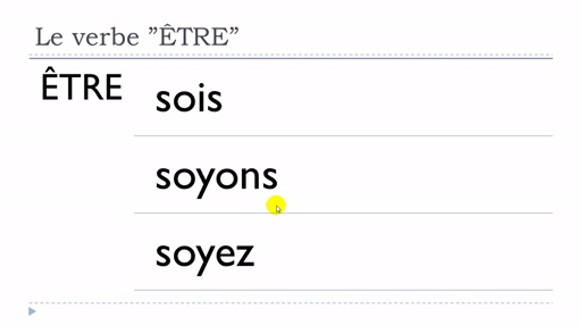 Imperatif Verbe Etre Learn French # Verbe ÊTRE = Impératif = Présent - video Dailymotion
