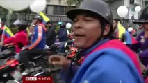 Dentro de la protesta de motorizados en Caracas