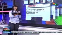 Visitará Cristina Fernández mausoleo de Nestor Kirchner por cumpleaños