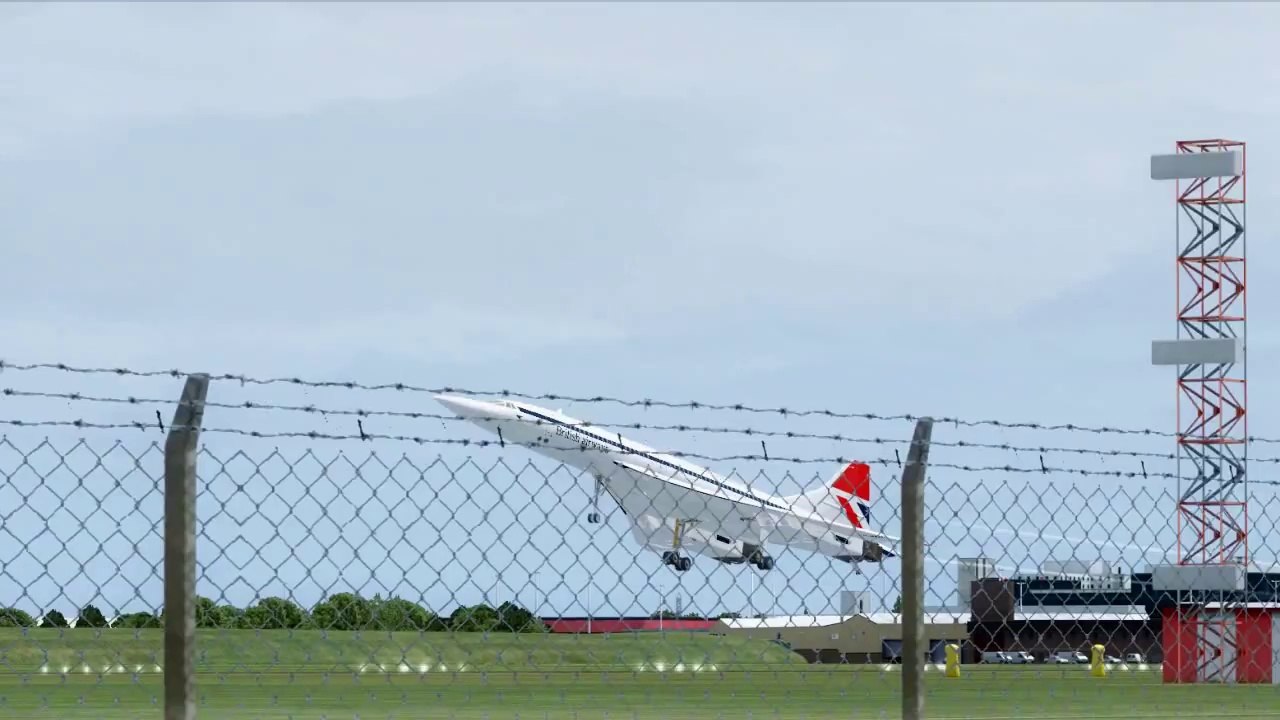 FSX Concorde Takeoff ( Freeware ) ( HD )