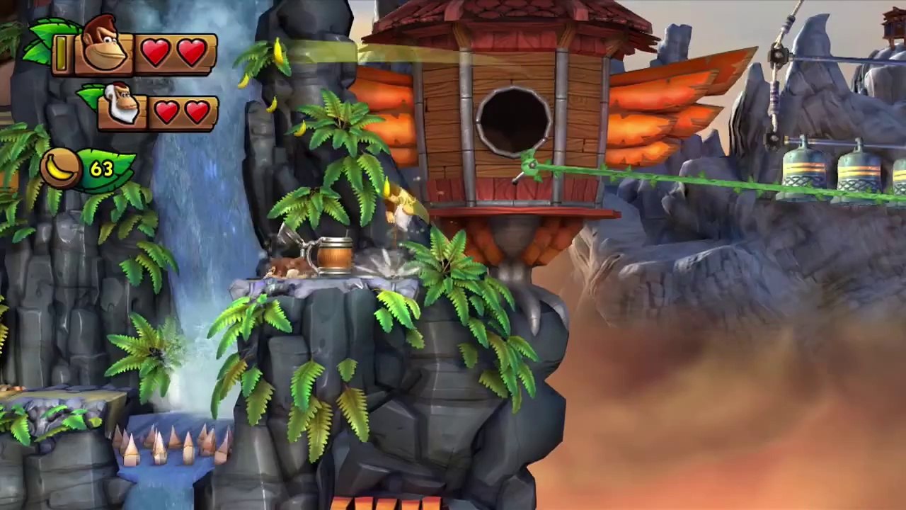 Let's Play Donkey Kong Country Tropical Freeze Co op! Part 3 - Mountaintop Tussle