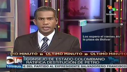 Consejo de Estados de Colombia ratifica destitución de alcalde Petro