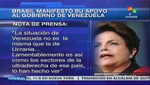 Presidenta de Brasil se solidariza con la situación que vive Venezuela