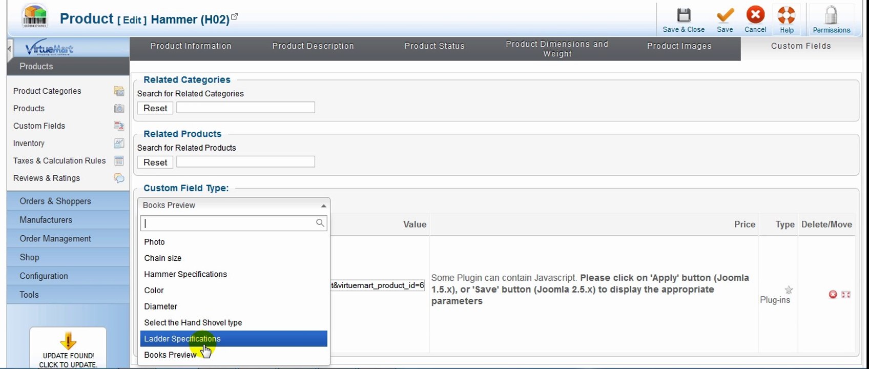 Virtuemart Book Store Template Backend