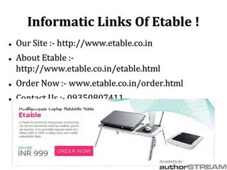 Etable – Portable & Movable Laptop Table