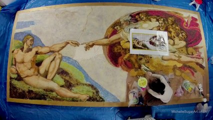 The Baking of Adam - La fresque de Michelle Wibowo avec des guimauves