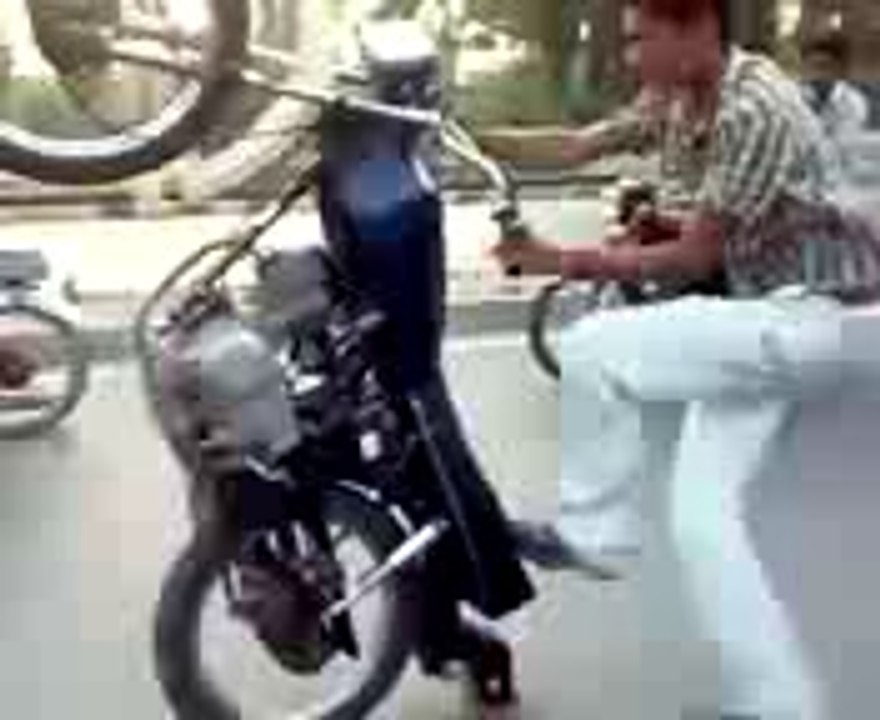 Crazy motorcycle stunt