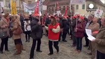 Hırvatistan'da işçi sendikaları sokağa indi