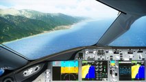FSX Boeing 787 Cockpit Visual Approach & Landing @ Caracas ( HD )