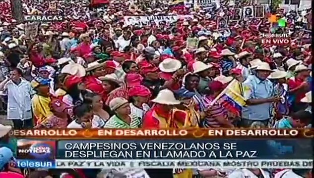 Campesinos venezolanos marchan en apoyo a la Revolución Bolivariana