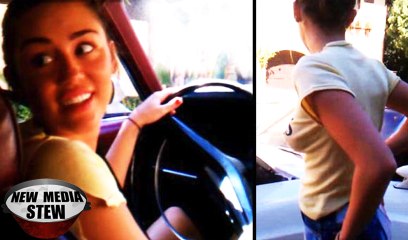 MILEY CYRUS Braless Car Shopping