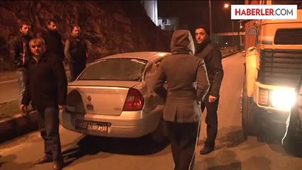 Zonguldak'ta Kaya Parçaları Trafiği Aksattı