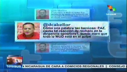 Oposición de Venezuela no asistirá a Conferencia Nacional de Paz