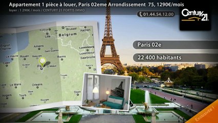 Appartement 1 pièce à louer, Paris 02eme Arrondissement  75, 1290€/mois