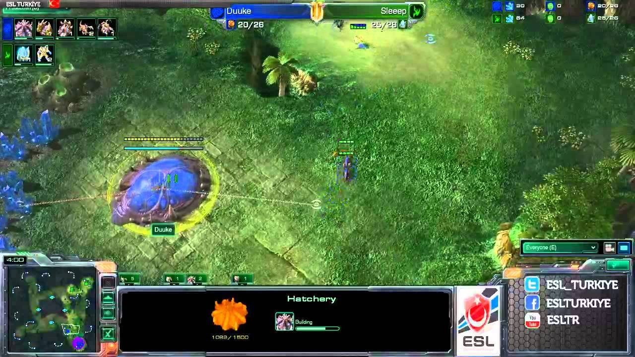 Türkiye - Almanya Starcraft 2 SleeeP vs Duuke  PvZ g1