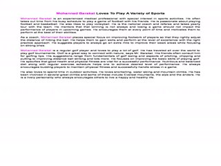 Mohannad Barakat enjoys sport variety