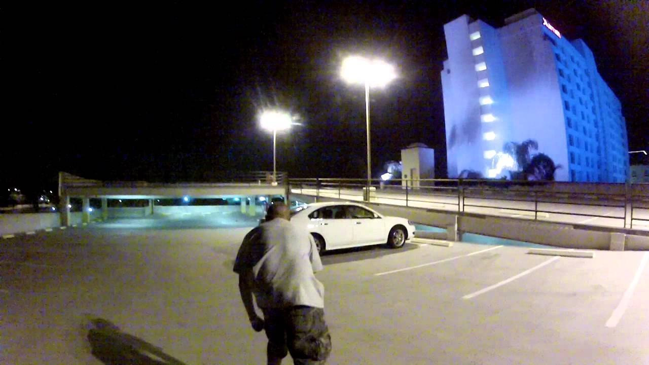 Riding skateboard down 4 story parking structure (GoPro Hero 2)