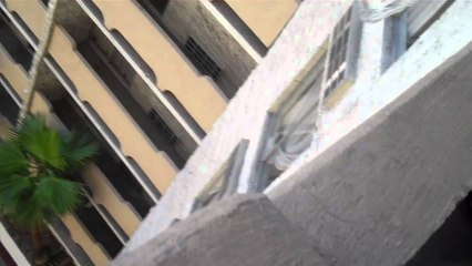 Water dunking off of Las Vegas balcony