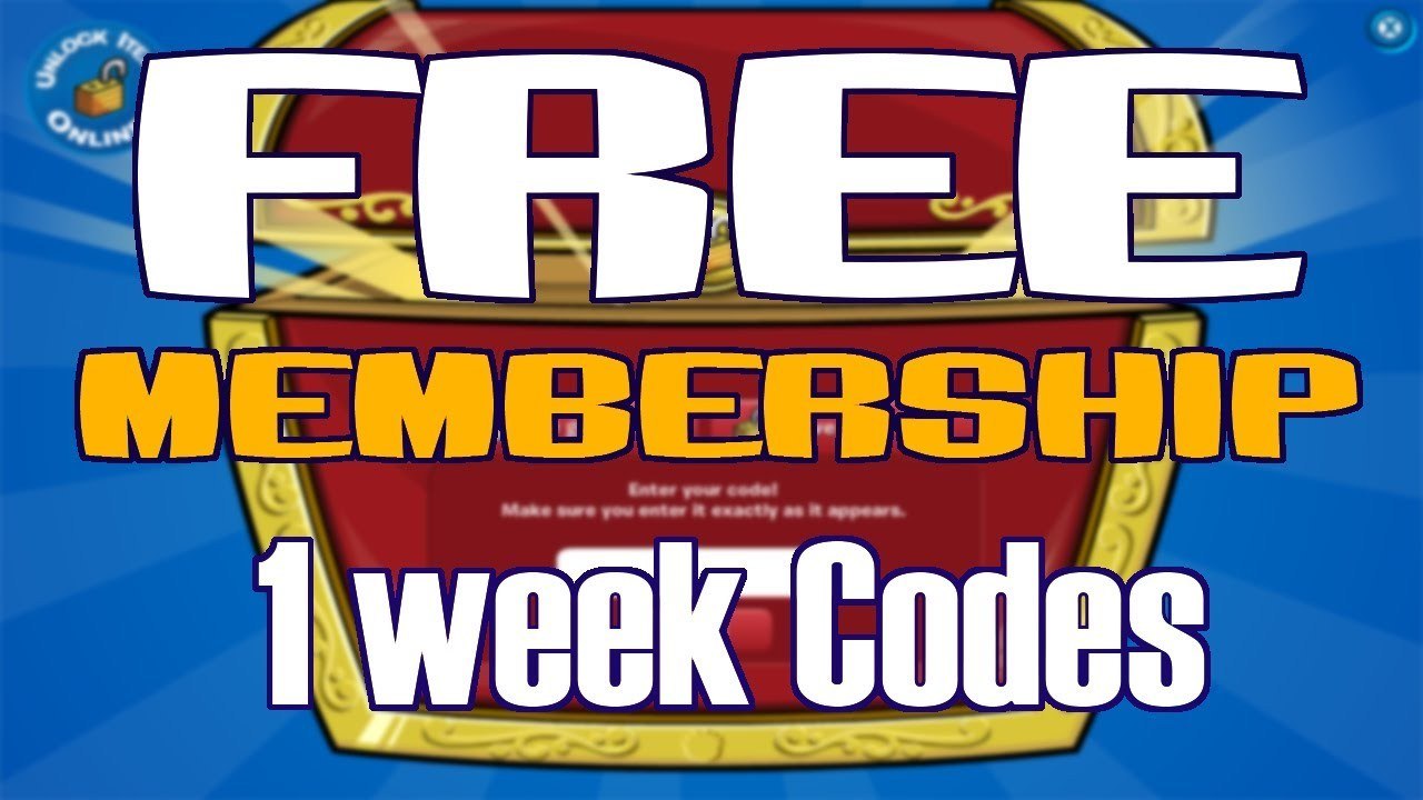 Club Penguin- 1 Week Codes
