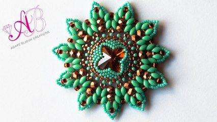 Tutorial: creare una decorazione interna a croce su un rivoli Swarovski da 18mm (parte 1 Sunburst)