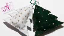 DIY Tutorial: Decorazione natalizia con pannolenci e perline - Albero pannolenci