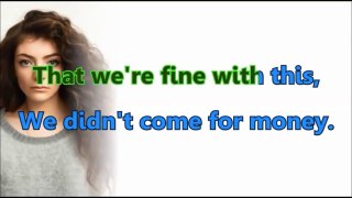 Lorde - Royals (Karaoke/Instrumental) with lyrics [Official Video]