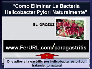 Como eliminar la bacteria helicobacter pylori de forma natural