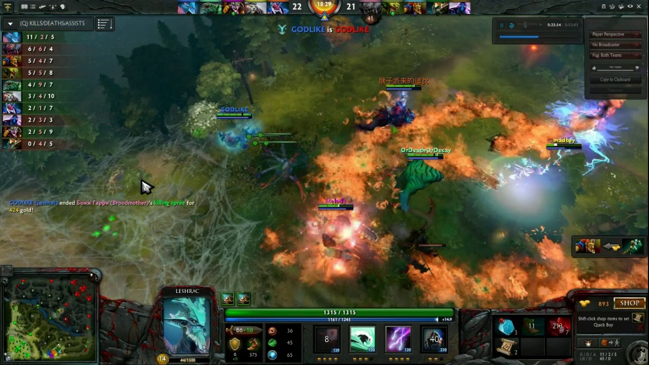 Dota 2 Gameplay: Leshrac 45-5 Ability Draft