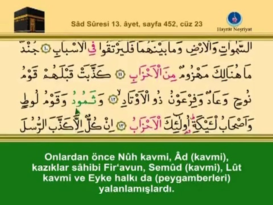 YİRMİÜÇÜNCÜ CÜZ KURANI KERİM SAYFA 452