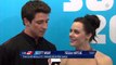 Tessa Virtue and Scott Moir react to silver medal in team event