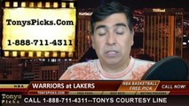 LA Lakers vs. Golden St Warriors Pick Prediction NBA Pro Basketball Odds Preview 4-11-2014