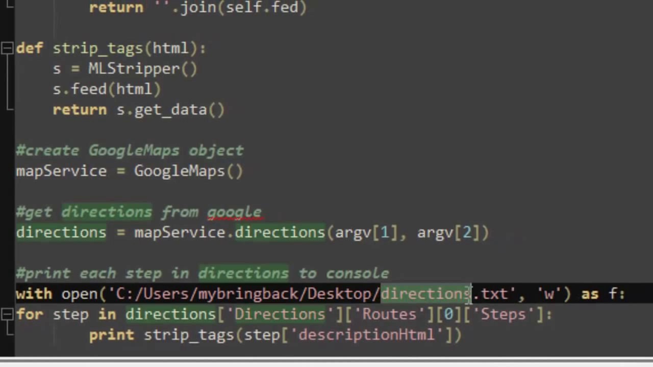 Learn Python Programming Tutorial 26 | Getting Directions Google Maps API pt3