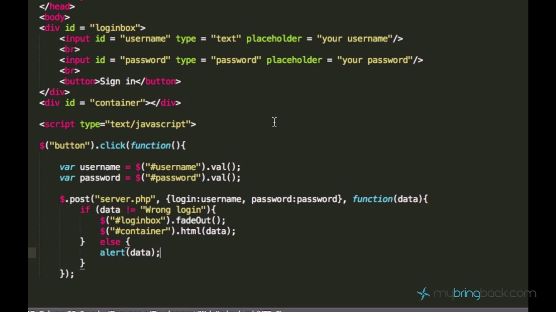 ⁣jQuery and AJAX Tutorials 47 | Login System Part 3