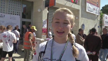 Runners course through Bethlehem in the city's second marathon