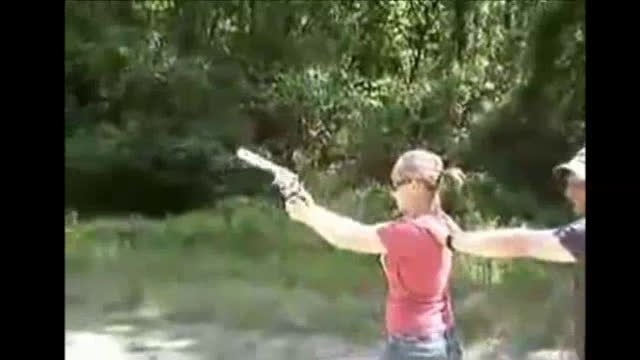 Girl Fails at Shooting Huge Pistol