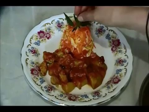 Pollo- en cubos con papas.-Recetas De LuzMa