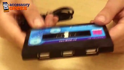 Retro Cassette 3 Port USB Hub