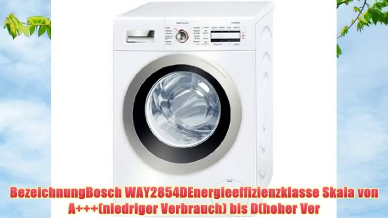 Bosch WAY2854D Waschmaschine Test 2014