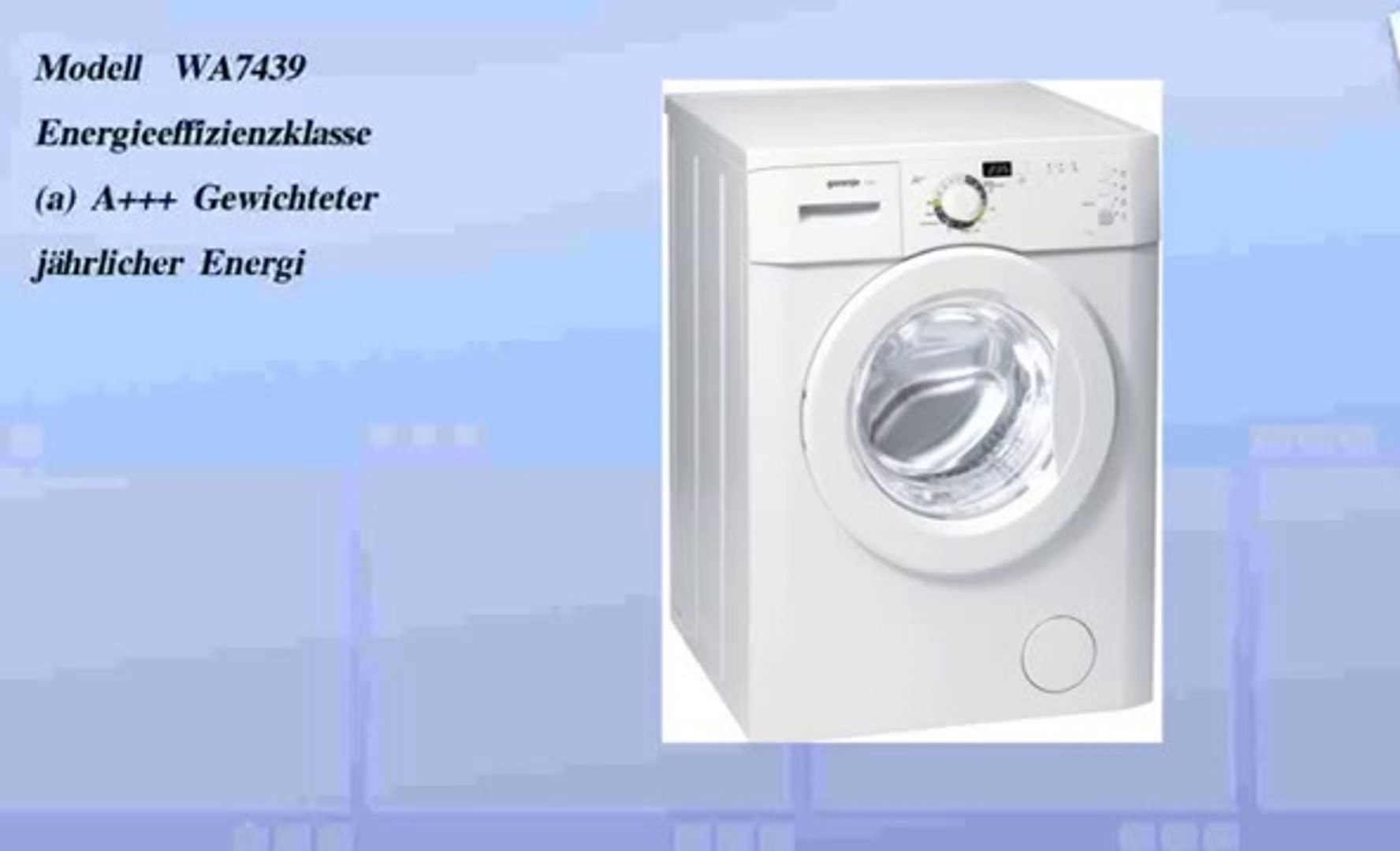 Gorenje WA7439 Waschmaschine Test 2014 - video Dailymotion