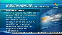 Argentina condena maniobras militares de Reino Unido en las Malvinas