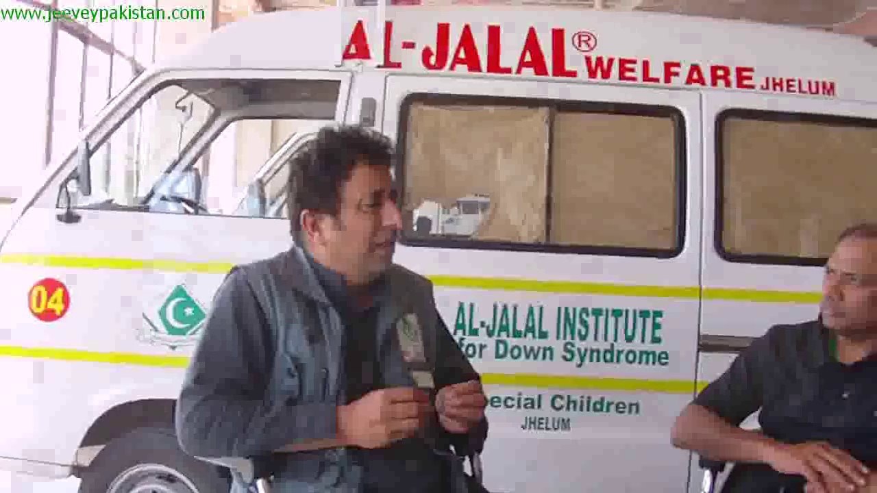 Jalal Dar Chairman Al Jalal Welfare Trust Jehlum talking with jeevey Pakistan about his institute for Down Syndrome Children.