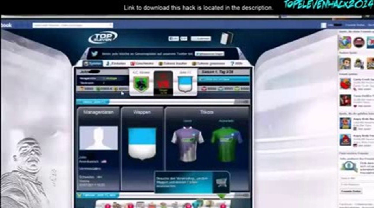 Top Eleven Hack-Top Eleven tricher-illimité Cash, Tokens and Fans [Français]